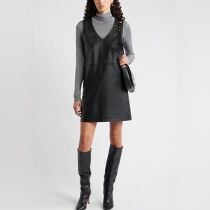 Mango
Pre-Loved MANGO Faux Leather
Black Mini dress - Size Large